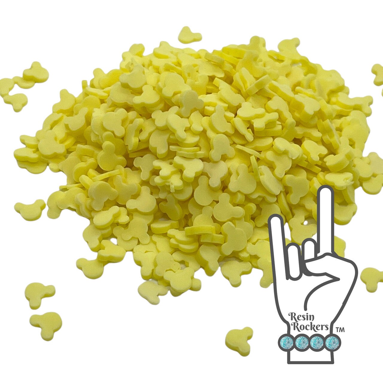 Yellow Mouse Head Polymer Clay Pieces for Epoxy and UV Resin Art